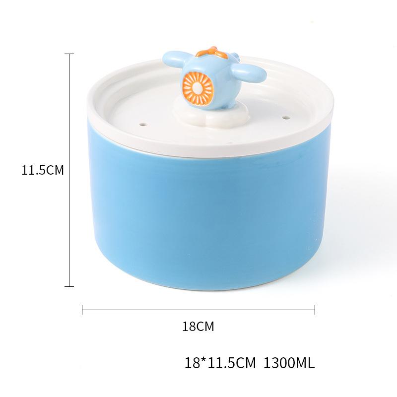 Purifying Airplane Ceramic Cat Water Fountain