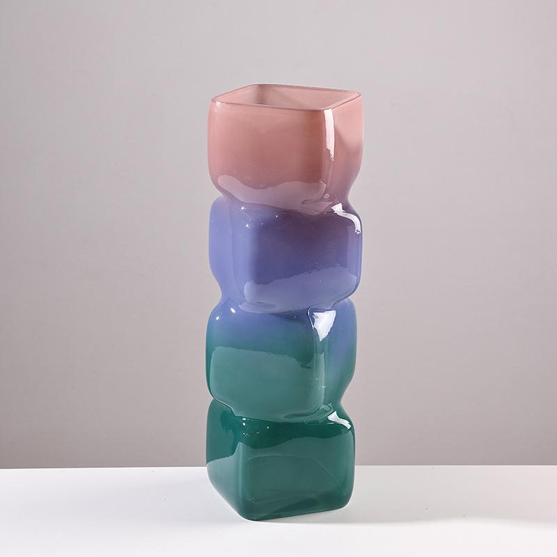 Gradient Block Glass Vase