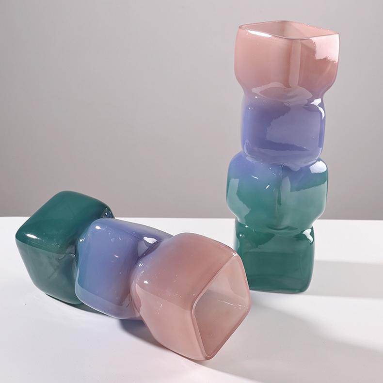 Gradient Block Glass Vase