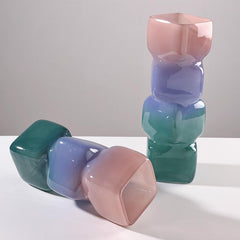 Gradient Block Glass Vase