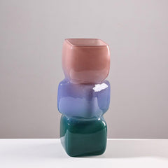Gradient Block Glass Vase