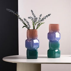 Gradient Block Glass Vase