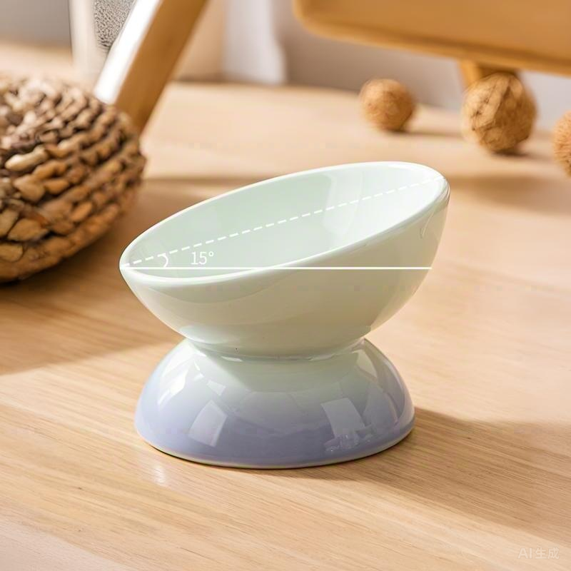 Gradient Ceramic Cat Bowl