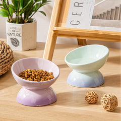 Gradient Ceramic Cat Bowl