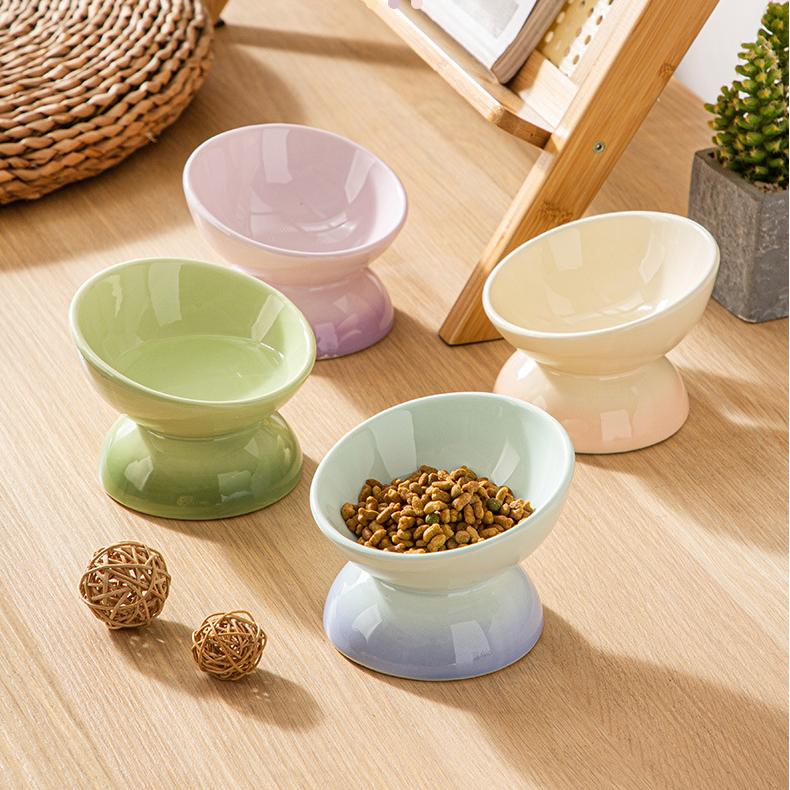 Gradient Ceramic Cat Bowl