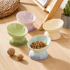 Gradient Ceramic Cat Bowl