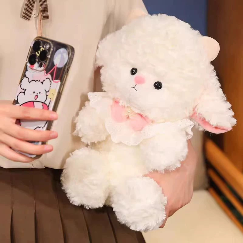  Princess Lamb Plush Toy being held, emphasizing its softness and cuteness