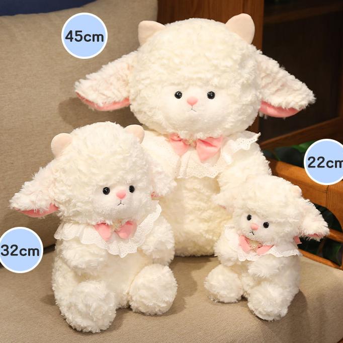 Princess Lamb Plush Toys in three sizes: 22cm, 32cm, and 45cm