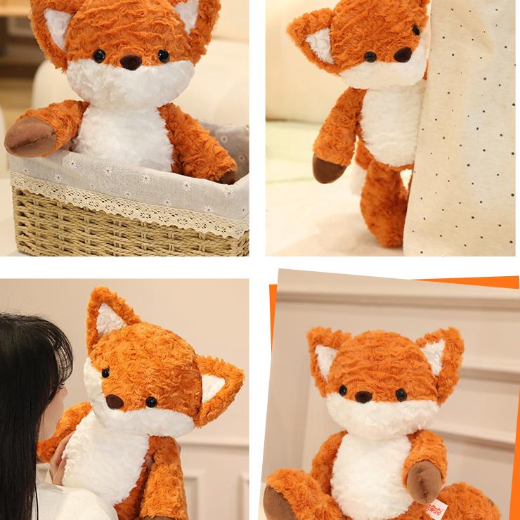  Lifestyle collage featuring different daily moments with the Running Fox Plush Toy.
