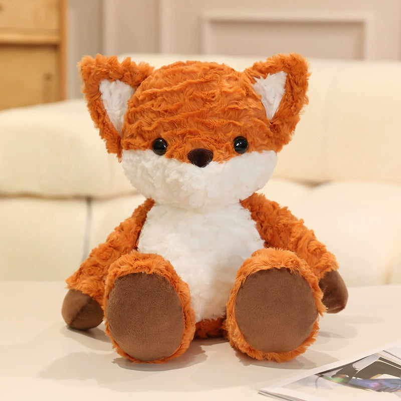  Running Fox Plush Toy placed on a table, exuding a calm and nurturing presence.
