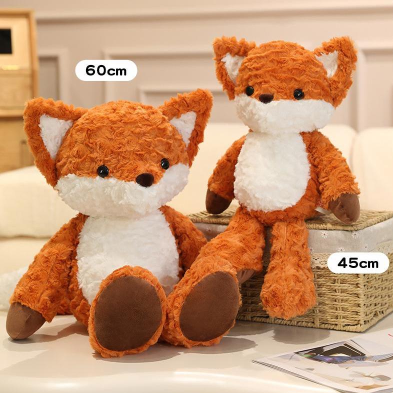 Size comparison of Running Fox Plush Toys, presented in 45cm and 60cm versions.