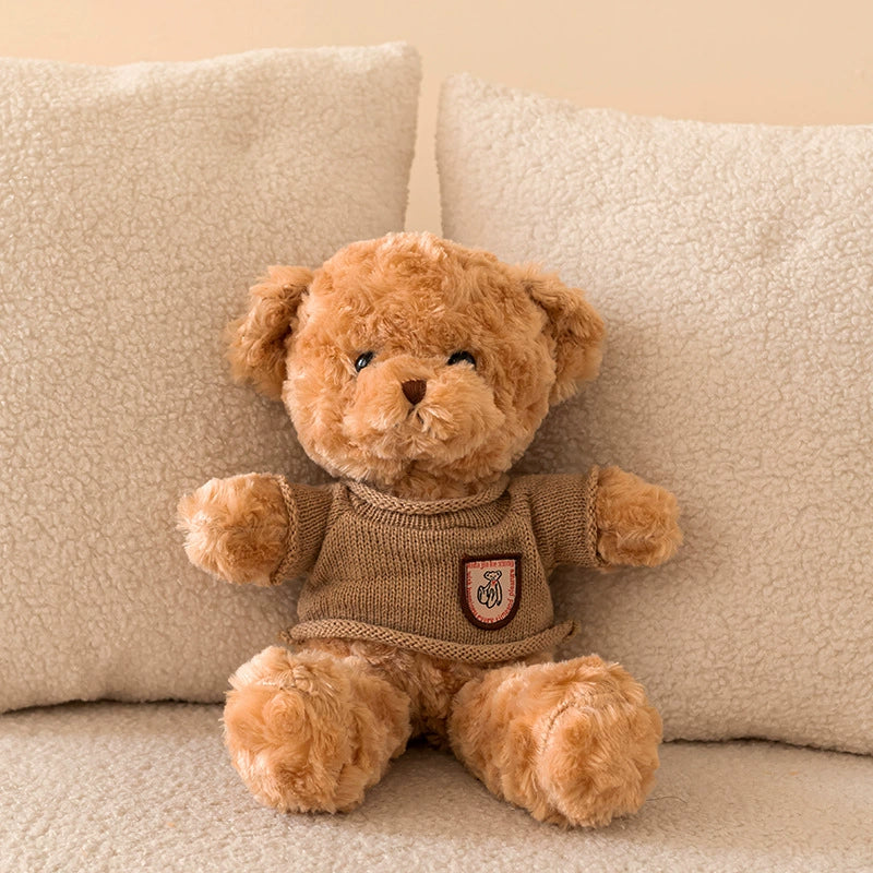  Brown Teddy Bear Plush with brown sweater, classic and loving companion, SundayHue Plush Toys