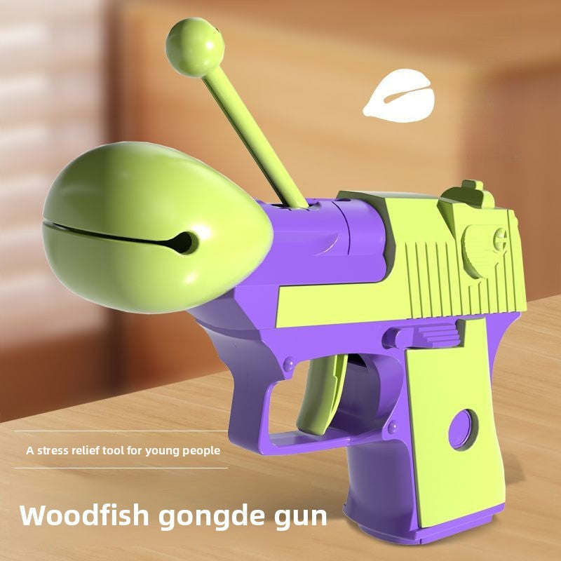 Dharma Wooden Fish Gun Fidget Toy
