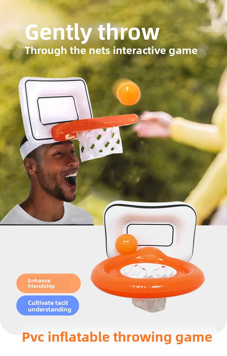 Head-Mounted Inflatable Basketball Hoop Toy